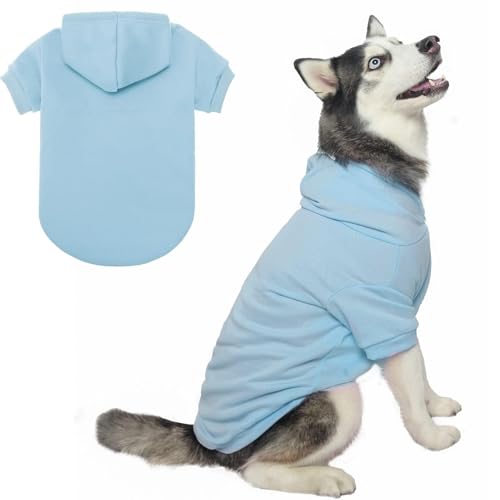 Dog Hoodie for Large Dogs (#2 Blue(Plain) / X-Large (All Breed Sizes))