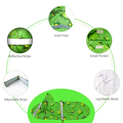 Large Dog Raincoat (XXX-Large / Green Frog)