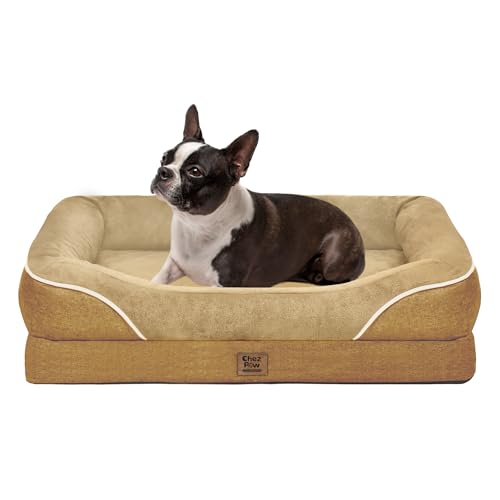 Orthopedic Waterproof Dog Bed for Medium and Large Dogs (Brown / 36"L x 27"W x 7"Th)