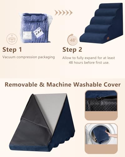 Dog Stairs for High Beds (Blue)