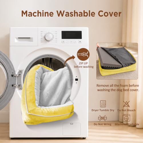 Waterproof Orthopedic Dog Beds for Extra Large Dog (53.0"L x 42.0"W x 8.5"Th / Spicy Mustard)