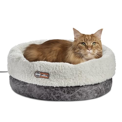 K&H Heated Cat Bed (Gray / 14 X 18 Inches / Cup Bomber)