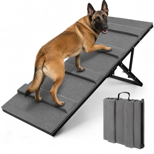 Dog Ramp for Bed & Couch (Large/48"L x 17"W x 16"-24"H)