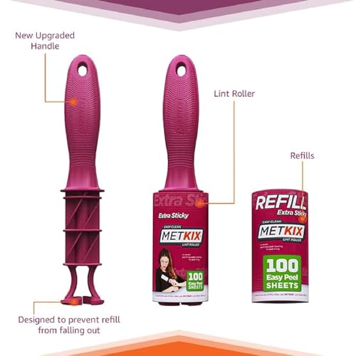 Refill for Metkix Lint Rollers 4 Pack (4 Refills (Total 400 Sheets))