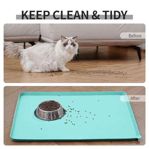 Silicone Pet Feeding Mat (Teal / 18.5" x 11.5")