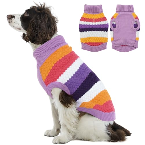 Large Dog Sweater (X-Large (Chest: 21.3''; Weight: 16 - 23LB) / Purple)