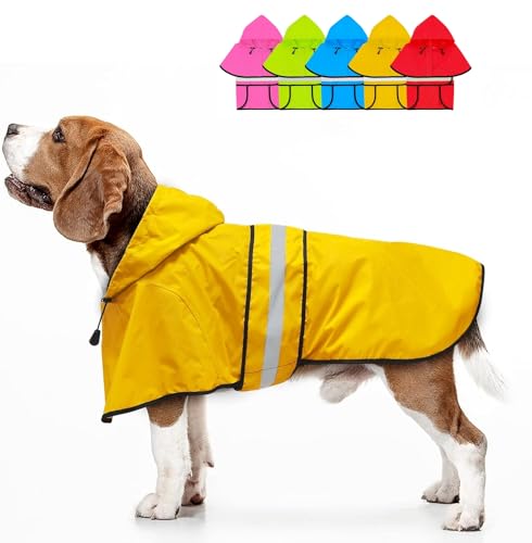 Hooded Dog Raincoat (Yellow / Small)