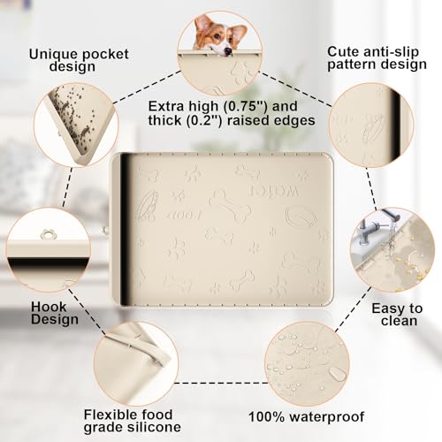 Silicone Dog Feeding Mat (Sand / 36"L x 24"W)