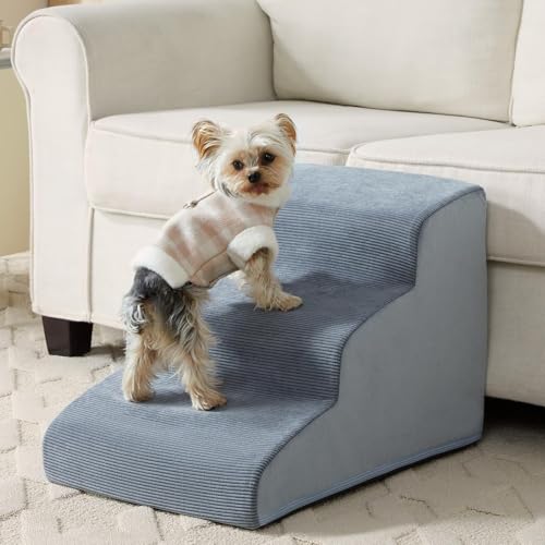 Dog Stairs for Small Dogs (Fleece Grey)