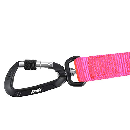 Pets 24 Inches Heavy Duty Short Leash with Comfortable Handle and Lightweight Aviation Aluminium Clip Lead (Hot Pink / 24 Inches)