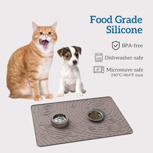 Galaxy Pet Feeding Mat (18.9"L x 11.8"W / Beige)