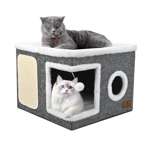 Cat Beds for Indoor Cats (Grey / Single)