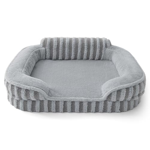 Cute Cozy High Back Orthopedic L Plus Dog Bed (38.0"l X 28.0"w X 7.0"th / Grey)