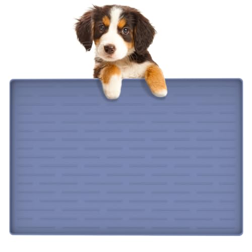 24"x16" Large Dog Food Mat (Lake Blue / 24"L x 16"W)