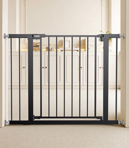 29.5 40.5" Baby Gate for Stairs (Black / 29.5-40.5"W x 30"H)