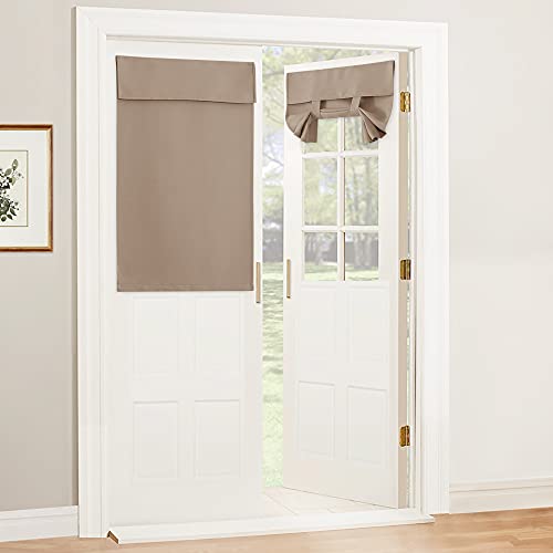 Blackout Door Curtain Kitchen Window Curtains (Mocha / 34"W x 40"L (Pack of 1))