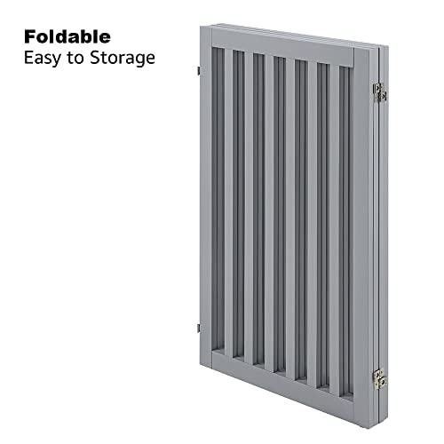 36”H Free Standing Pet Gate for Dog Cat (Gray / 80"W×36"H)