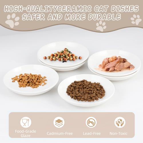 6 Pack Cat Food Bowl (White-A)