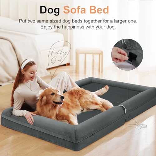 Orthopedic Dog Bed for X (Dark Grey / 40.0"L x 32.0"W x 6.5"Th)