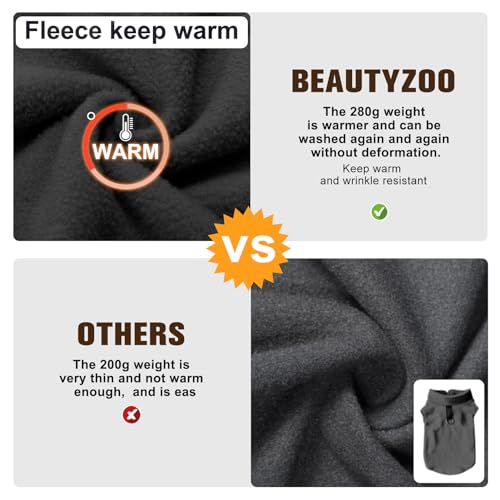 Dog Fleece Vest Sweater Winter Jacket for Small and Medium Dogs with D (Small / BLACK)