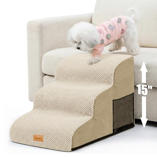 3 Tiers Foam Dog Ramps (Beige / 23.6*15.7*15.7)