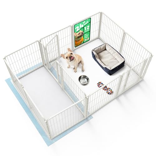 Homeplus Indoor Dog Playpen with Divider Connectors (White / 24"H)