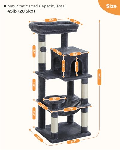 Cat Tree 45.7" Multi (Dark Grey / 45.7in)