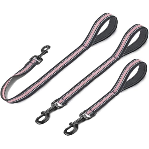 Nylon Short Traffic Leash with Padded Handle (Wide-Pink)
