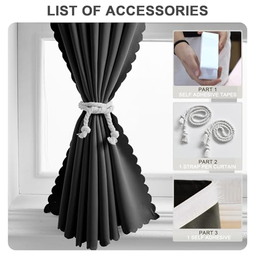 Adhesive Curtain (35"W x 71"L (Pack of 1) / Black)