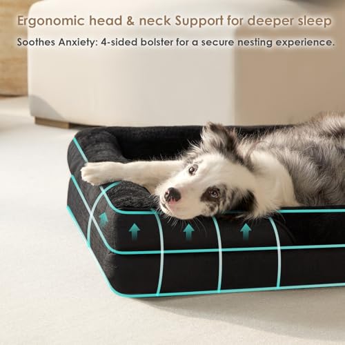Orthopedic Dog Bed for Large Dog (Black / 36x27x7)