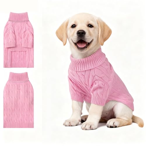 Small Dog Thermal Pullover Sweater (Pink(Order One Size Up) / X-Large)