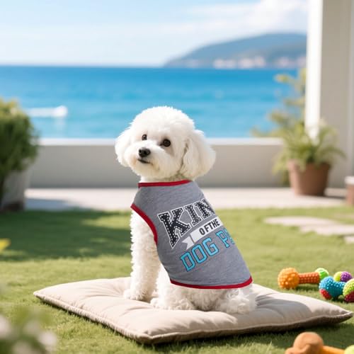 8 Pieces Pet Shirts Funny Dog Printed Clothes Dog Sleeveless Vests (Large)