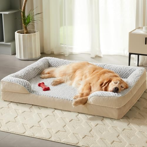 Orthopedic XXL Dog Bed (Beige / 48"L x 35"W x 7.5"TH)