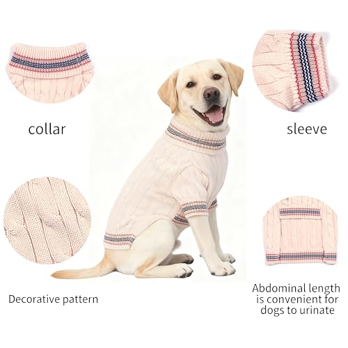 Small Medium Dog Sweater (Striped White / X-Large)