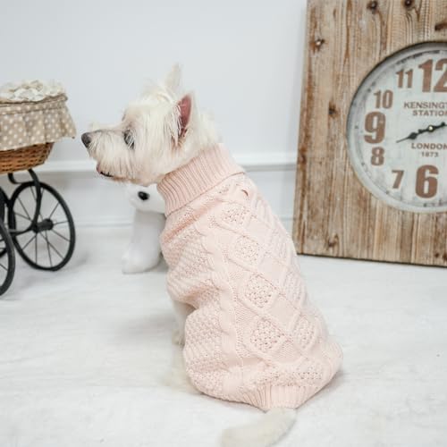 Turtleneck Dog Sweater (X-Small / Rosy)