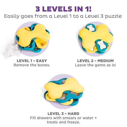 Nina Ottosson Dog Tornado Dog Toy Treat Puzzle (Dog Tornado (Yellow and Blue) / 1 Count (Pack of 1))