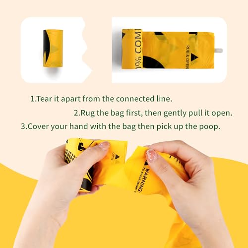 Certified Home Compostable Dog Poop Bags (Yellow / 270 Count (Pack of 1))