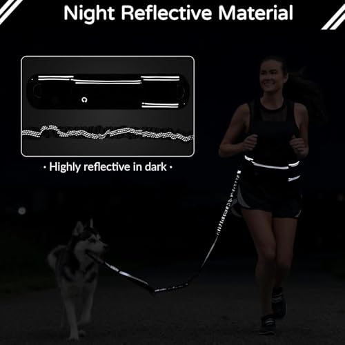 Hands Free Dog Leash with Waist Bag for Large Dog Walking