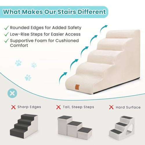 Dog Steps for High Bed (Beige / 5-Step (H22.4))