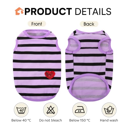Dog Striped Shirts for Large Dogs (Purple-Vest / X-Large)