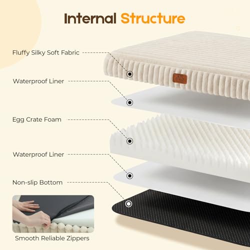 Orthopedic Dog Bed for XL Dog (Cream / 41"x27"x4")