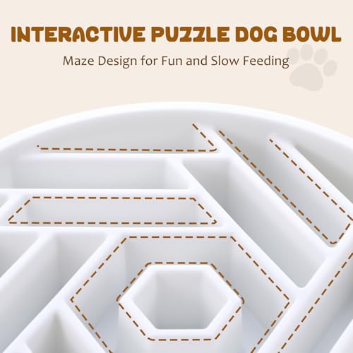 Slow Feeder Dog Bowl (white)
