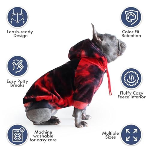 Dog Hoodie Buttery (Red & Black / 5XL)