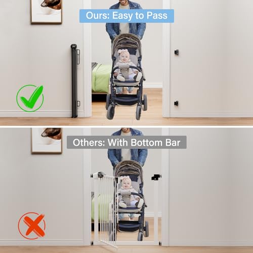 Retractable Baby Gates for Stairs & Doorways (A-black / 34" Tall x 54" Wide)