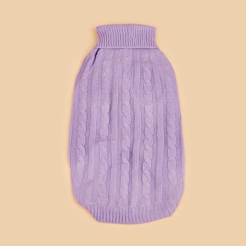 Dog Sweater Soft Warm Turtleneck Knitted Clothes for Small Medium Large Pet (Medium Purple / Small)