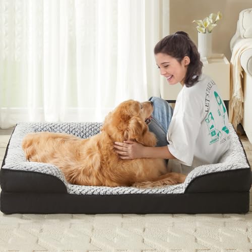 Washable Orthopedic Dog Bed (Black / 36"L x 27"W x 6.5"Th)