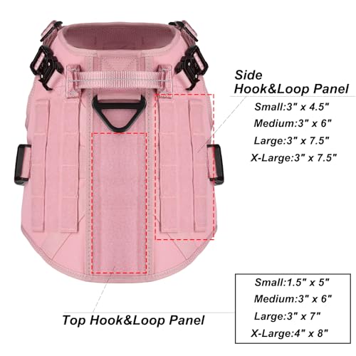 Tactical Dog Harness for Large Dogs (Large (Pack of 1) / Pink)