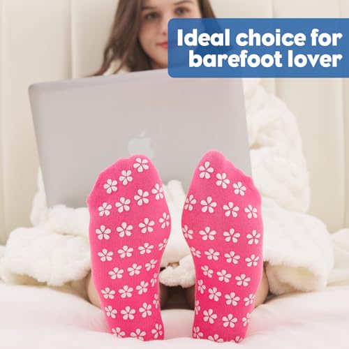 12 Pairs Grip Socks for Women & Men (5.5-9 / 12 Pairs/Sakura-multi)