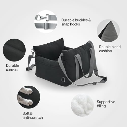 Dog Car Seat Pet Booster for Small (BLACK)