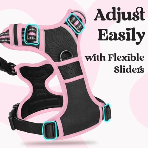 Dog Harness Medium Sized (Medium / Black & Pink)